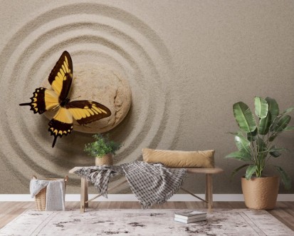 Image de Zen stone with butterfly