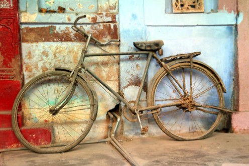 Picture of Old vintage bicycle in india