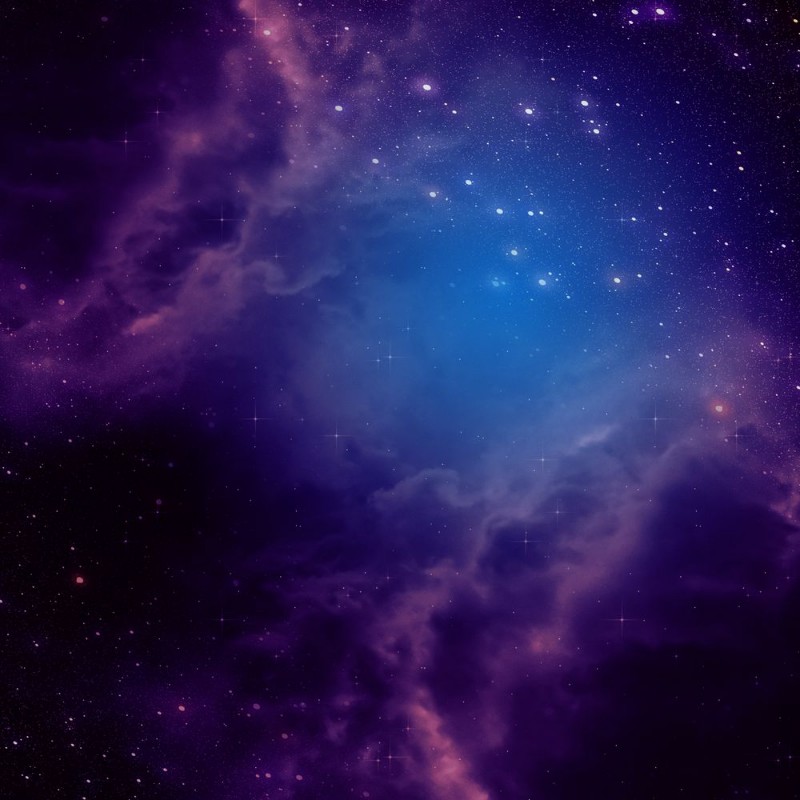 Afbeeldingen van Space background with purple clouds