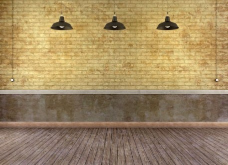 Image de Empty grunge room with brick wall