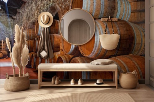 Bild på Cellar with wine barrels 