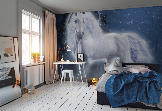 Afbeeldingen van White Unicorn 3d computer graphics