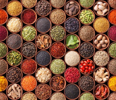 Afbeeldingen van Seamless texture with spices and herbs