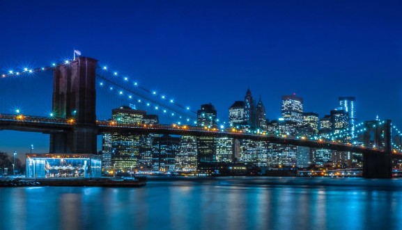 Afbeeldingen van Brooklyn Bridge NYC Skyline