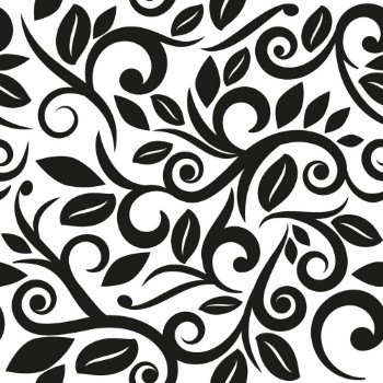 Picture of Black and white or transparent seamless floral background