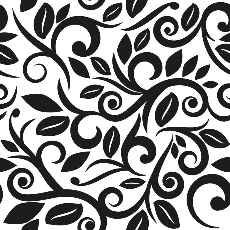 Image de Black and white or transparent seamless floral background