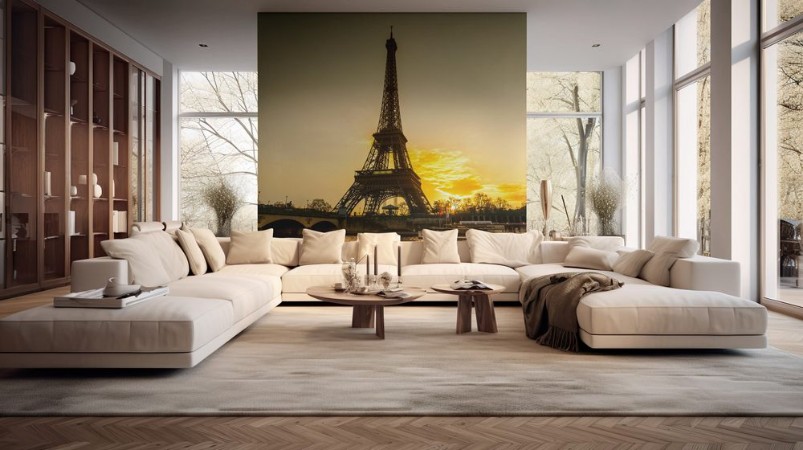 Picture of Eiffel tower at sunrise Paris