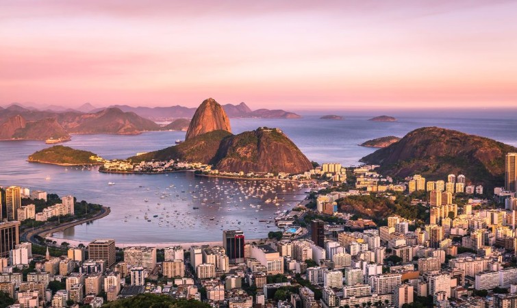 Afbeeldingen van Sunset over Rio de Janeiro Brazil