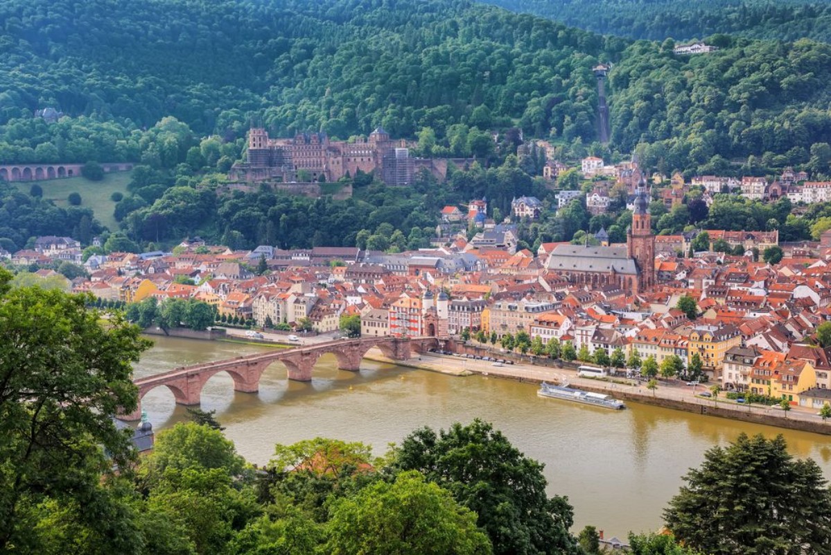 Afbeeldingen van Heidelberg city skyline Germany
