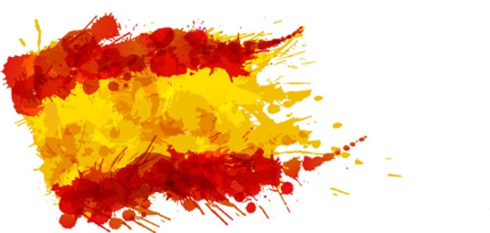 Afbeeldingen van Spanish flag made of colorful splashes