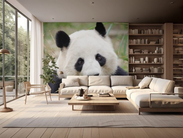 Picture of Giant Panda eating bamboo Chengdu China