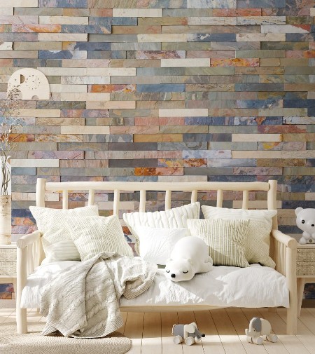 Afbeeldingen van Colorful stone wall tiles