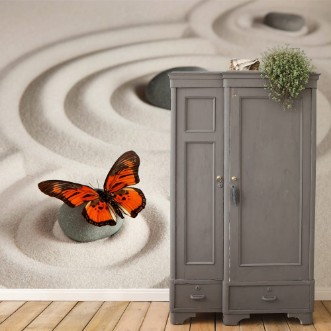 Bild på Zen rocks with butterfly