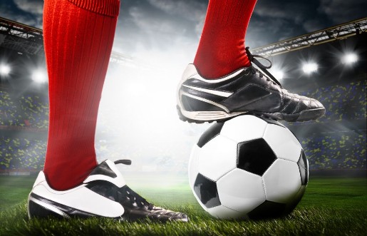 Afbeeldingen van Legs of a soccer player