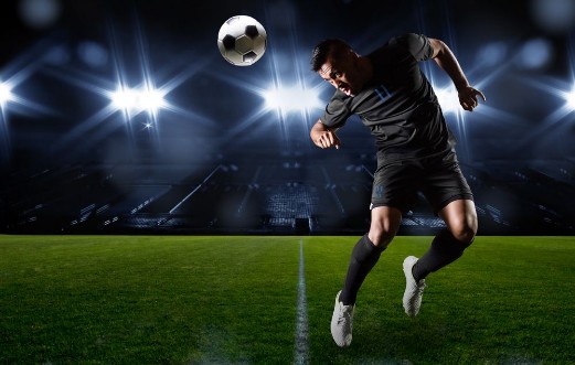 Picture of Hispanic Soccer Player heading the ball