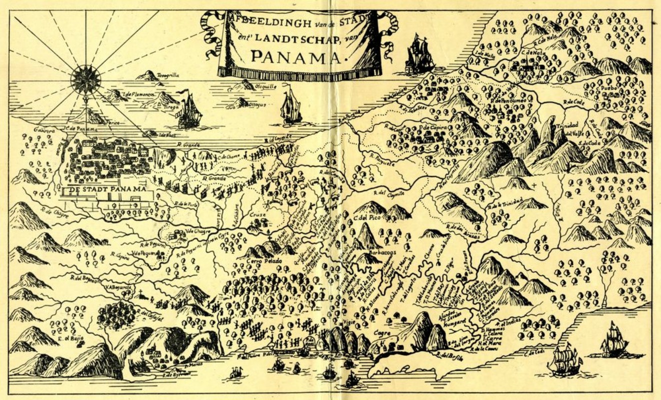 Picture of Map of Panama City Panama Viejo ca 1650