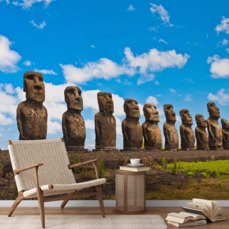 Image de Moais in Ahu Tongariki Easter island Chile