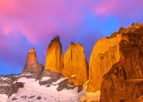 Picture of Beautiful sunrise in Torres del Paine national park Patagonia Chile