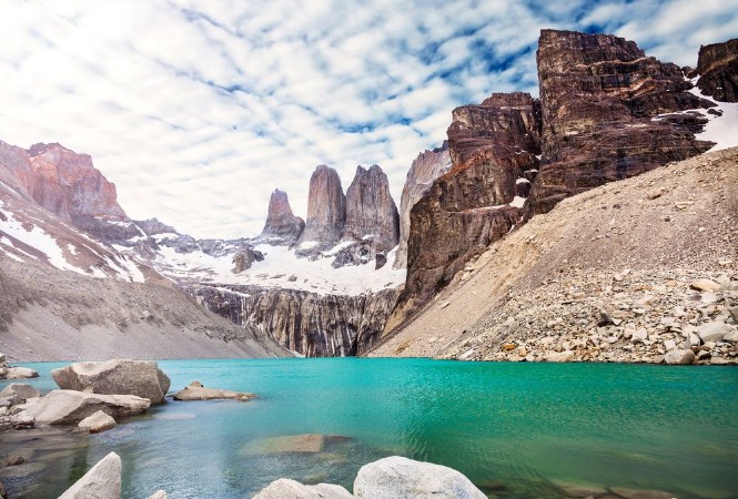 Picture of Mountains and lake in Torres del Paine National Park Patagonia Chile
