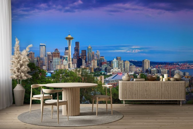 Bild på Seattle skyline at twilight