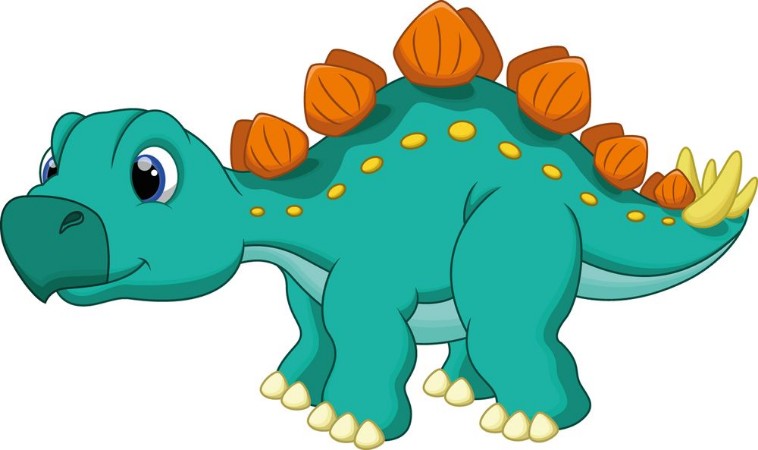 Cute stegosaurus cartoon photowallpaper Scandiwall
