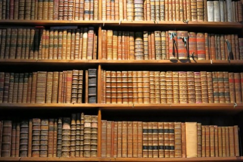 Picture of Books on library shelf