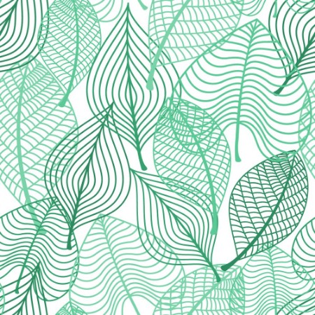 Afbeeldingen van Foliage green leaves seamless pattern