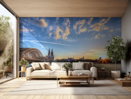Afbeeldingen van Cologne Cathedral and skyline when sunset Germany