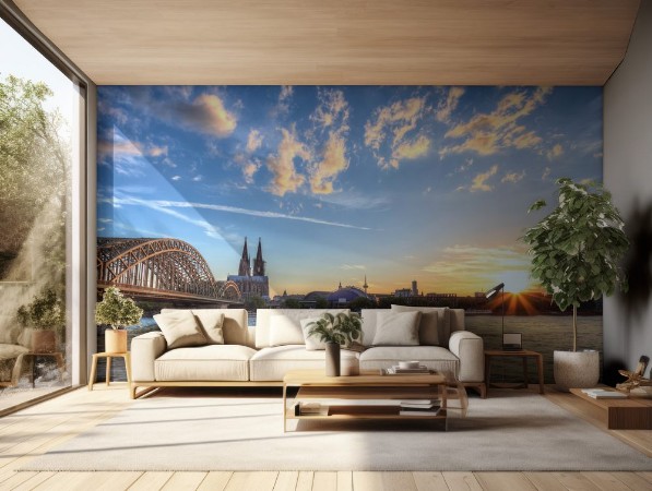 Picture of Cologne Cathedral and skyline when sunset Germany