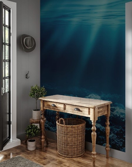 Bild på Sea deep or ocean underwater with coral reef as a background for
