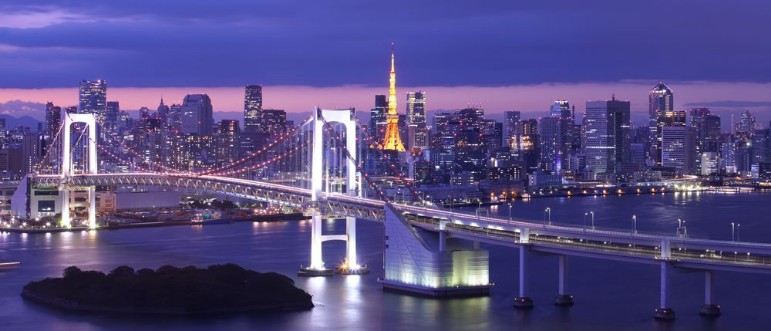 Afbeeldingen van View of Tokyo Bay  Rainbow bridge and Tokyo Tower landmark