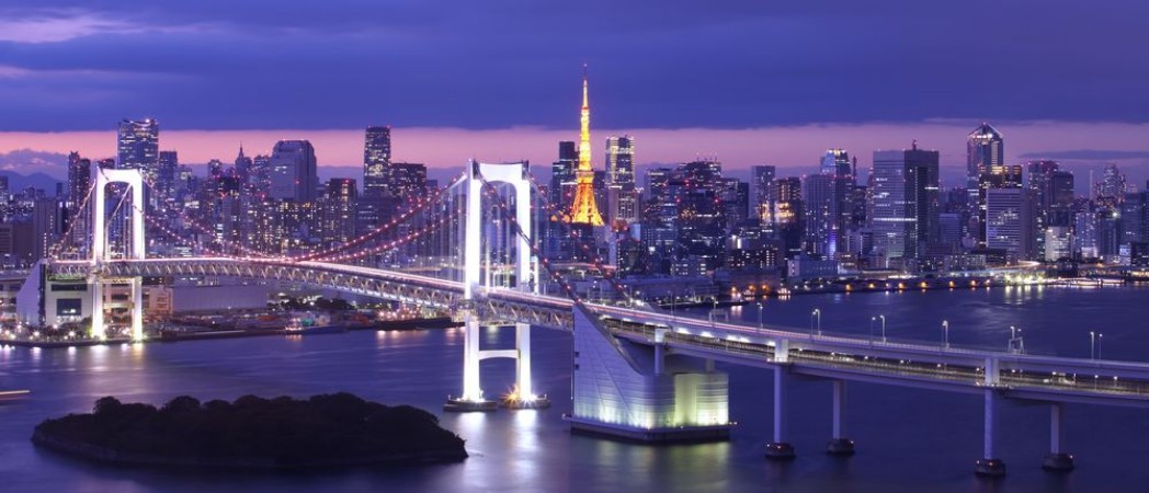 Picture of View of Tokyo Bay Rainbow bridge and Tokyo Tower landmark