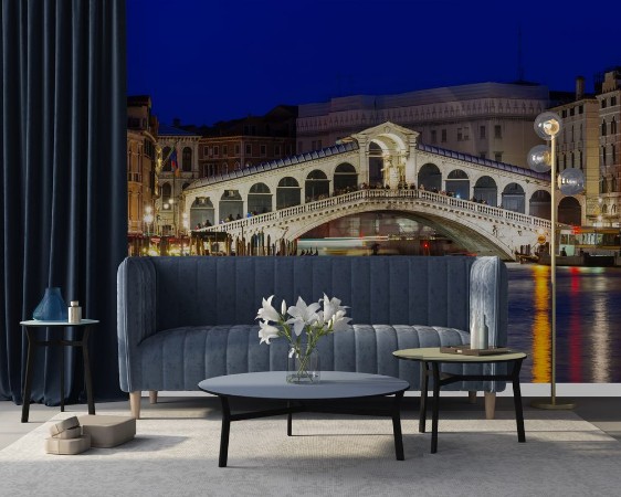 Image de Night view of Rialto bridge and Grand Canal in Venice Italy