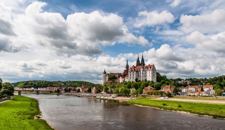 Picture of Meissen Castle and Elbe river panorama