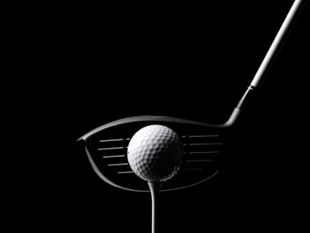 Picture of Golf Wood with a Golf Ball and Golf Tee