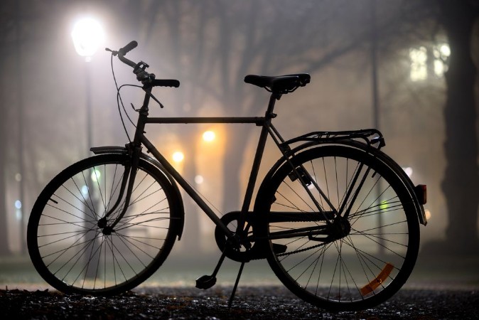 Picture of Silhouette of parked bicycle