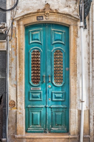 Picture of Typical blue doorway in the old town of Olhao