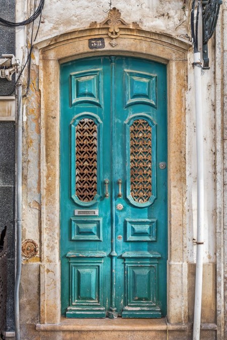 Picture of Typical blue doorway in the old town of Olhao