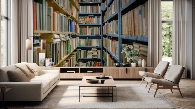 Image de Library interior with books