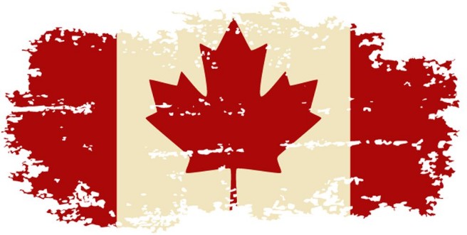 Afbeeldingen van Canadian grunge flag Vector illustration