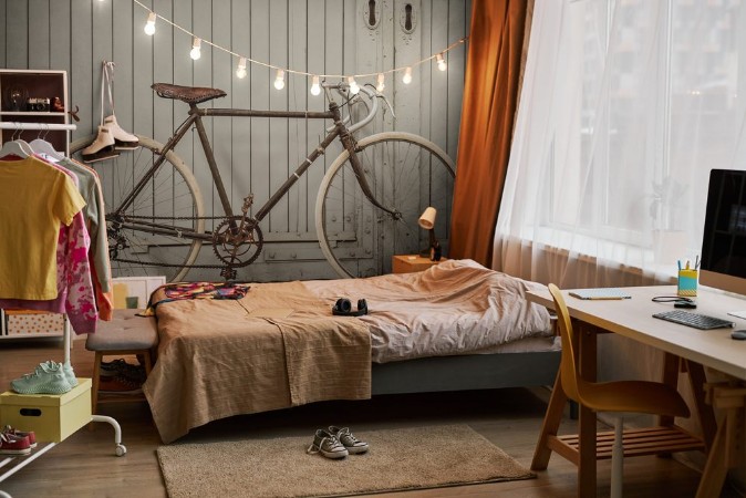 Picture of Vintage racing bicycle in an old factory