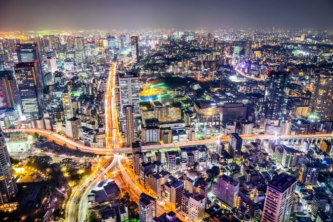 Afbeeldingen van Tokyo Japan cityscape and highways