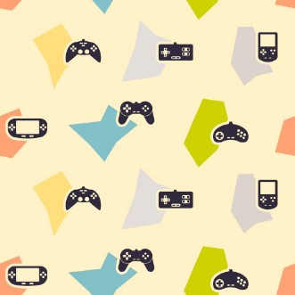 Picture of Seamless background with game consoles for your design