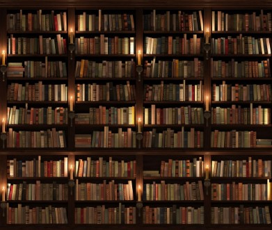 Bild på Bookshelf Seamless texture vertically and horizontally