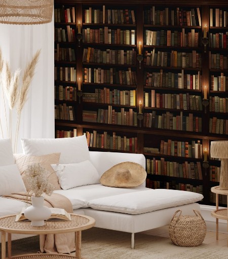 Bild på Bookshelf Seamless texture vertically and horizontally