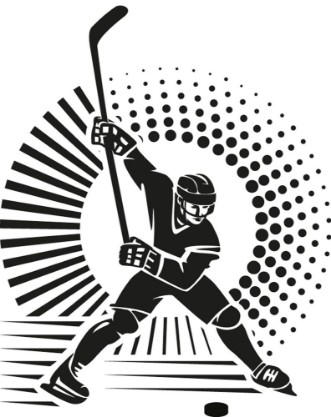 Afbeeldingen van Hockey playerIllustration in the engraving style