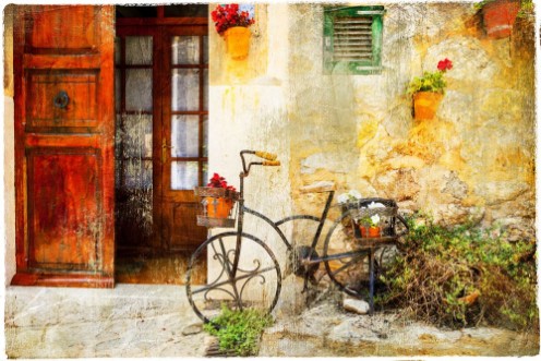 Afbeeldingen van Charming street in Valdemossa village with old bike