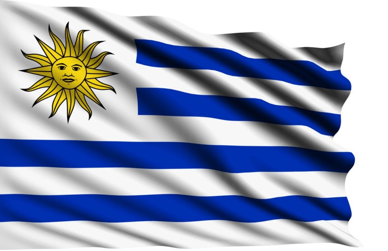 Afbeeldingen van Uruguay flag with fabric structure
