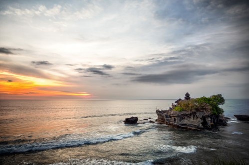 Picture of Tanah Lot Temple on Sea in Bali Island Indonesia