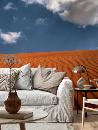 Picture of Extensive Desert Under Blue Sky and White Clouds